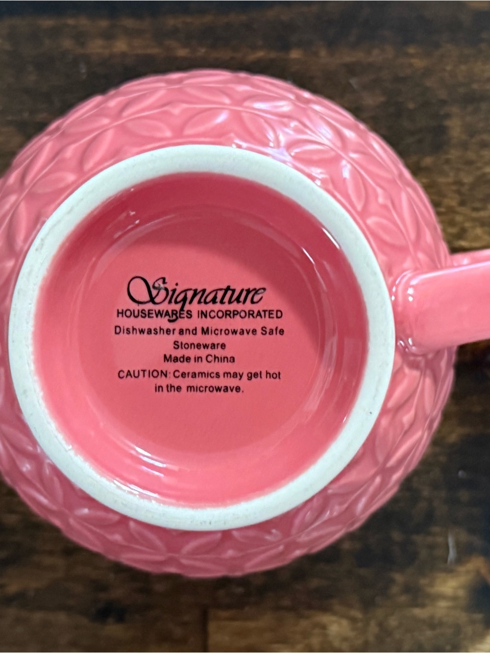 Coral Signature Housewares 14 fl oz Stoneware Footed Mug with Aqua Interior - Picture 6 of 9